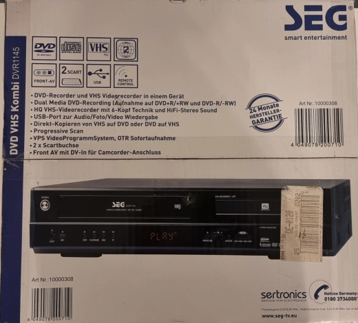 DVD-Recorder VHS USB SEG UNBENUTZT 1 Jahr Garantie* DVD-Recorder VHS USB SEG UNBENUTZT 1 Jahr Garantie*